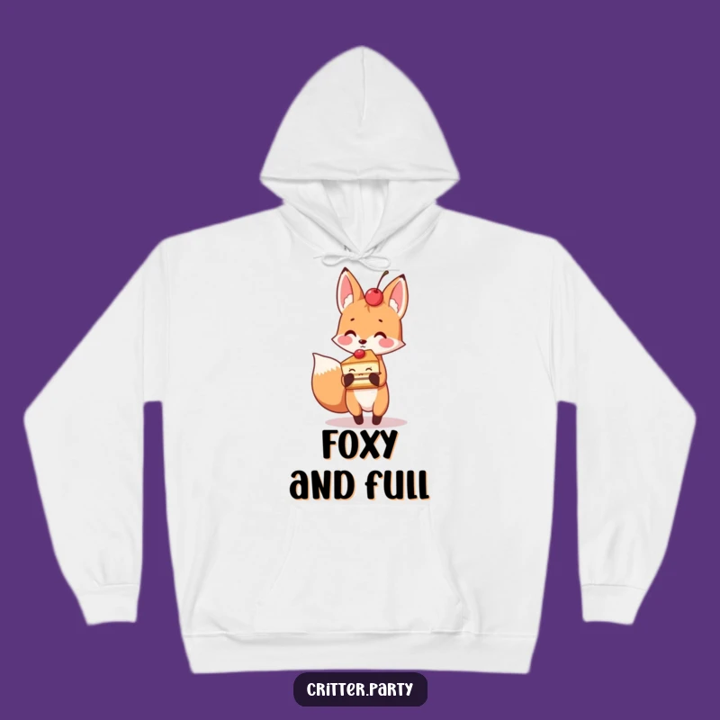 Funny Fox Cake Slice Hoodie: Cozy Treat-Loving Sweatshirt for Hilarious Comfort