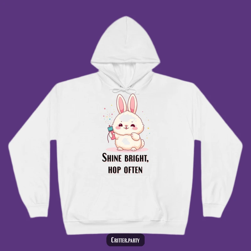 Funny Bunny Hoodie: Cozy Up in Glittery Celebration