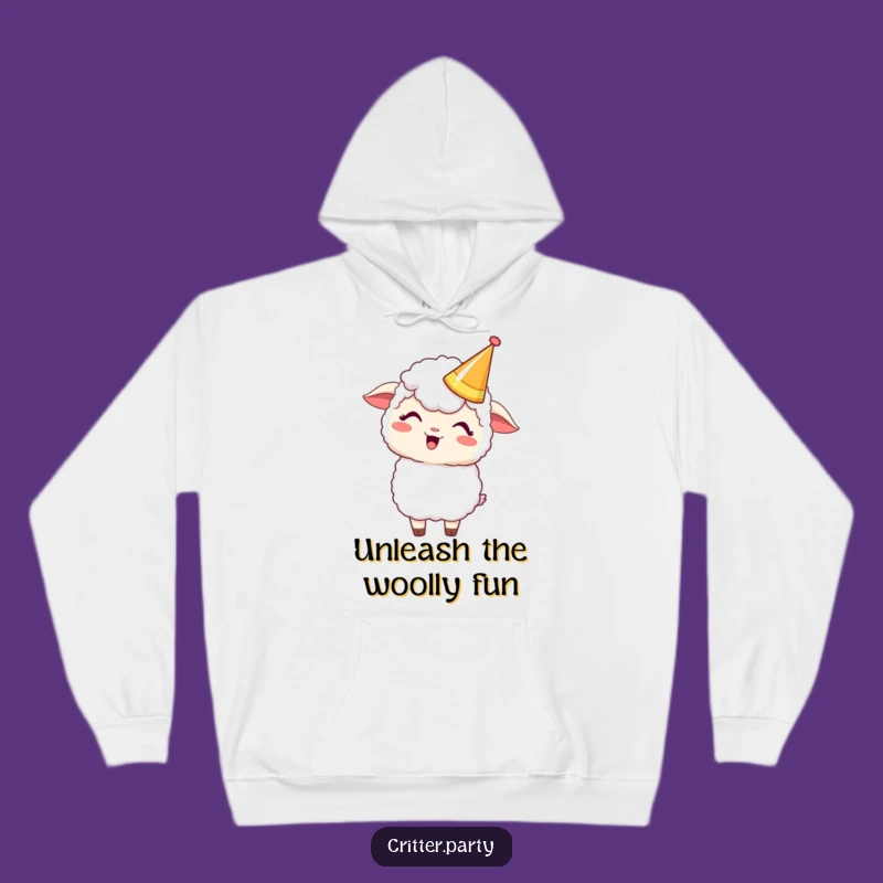 Funny Kawaii Sheep Party Crown Hoodie: Cozy & Hilarious Giggling Sheep Gift