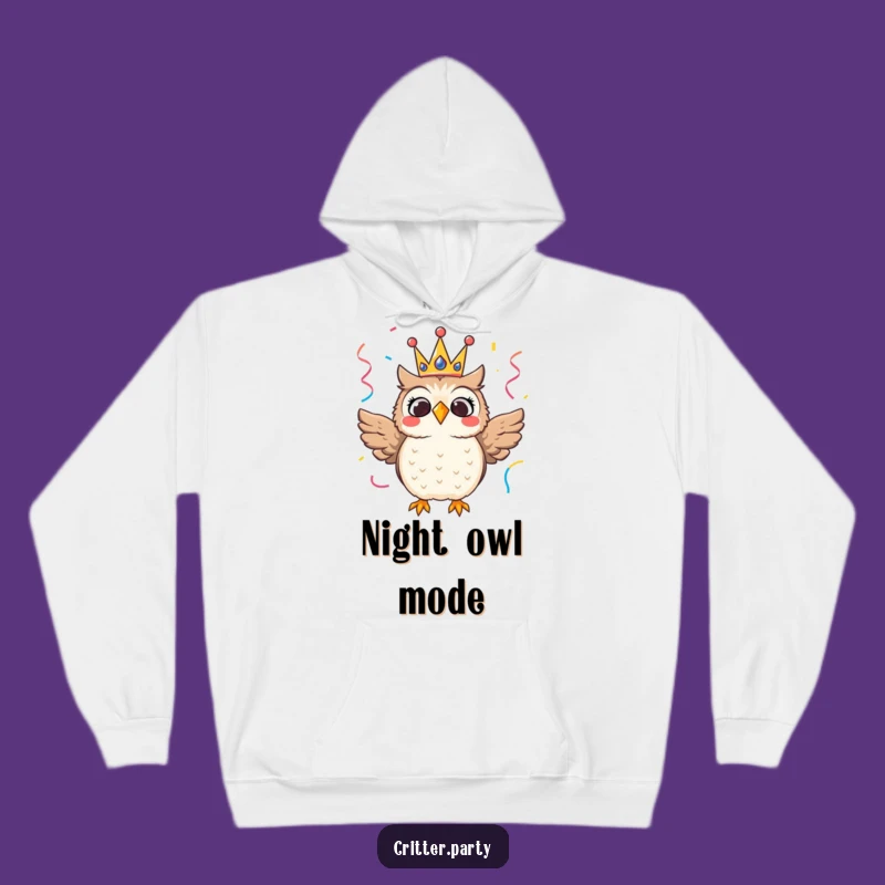 Funny Owl Crown Hoodie: Cozy Royal Character Sweatshirt for Festive Comfort