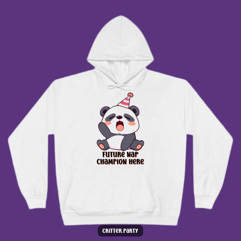 Funny Sleepy Panda Yawning Party Hat Hoodie - Cozy & Hilarious Comfort Awaits!