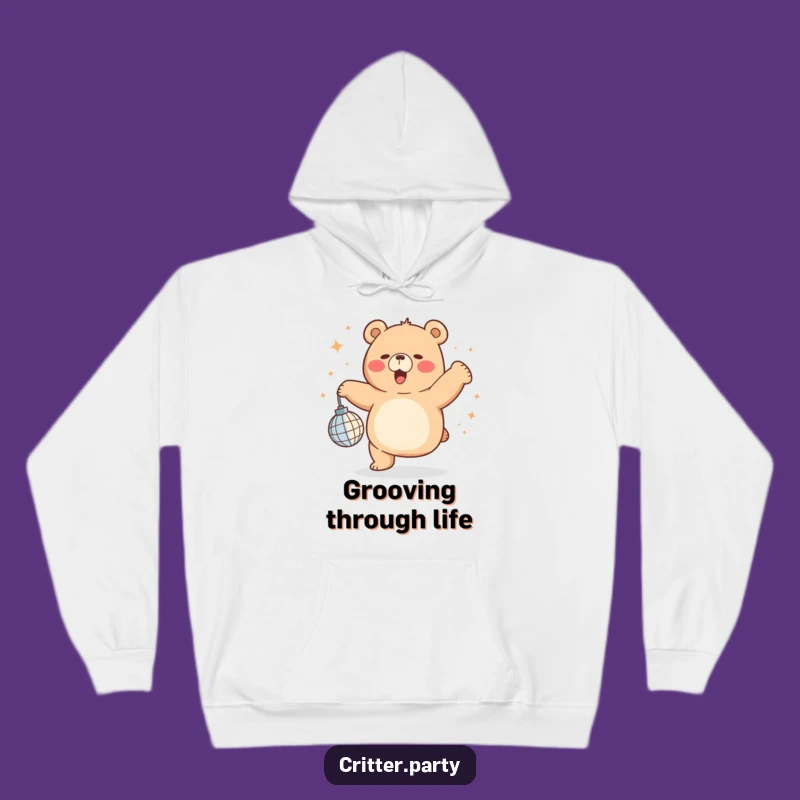 Cozy Funny Chubby Bear Disco Hoodie: Stay Warm and Dance All Night