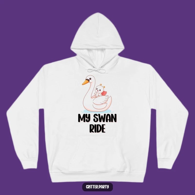 Funny Swan Rider Hoodie: Cozy Up with this Hilarious Critter Adventure!