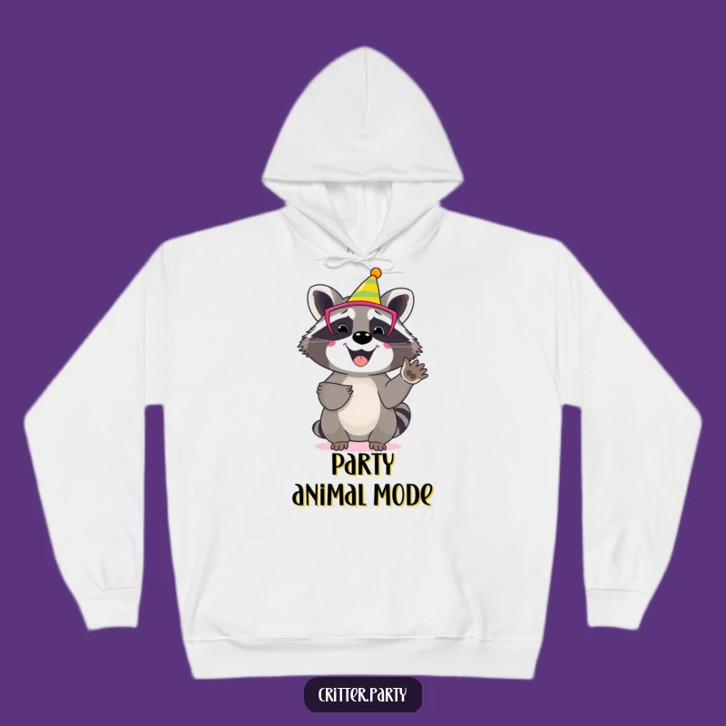 Funny Raccoon Party Mask Hoodie: Cozy Happy Character Gift