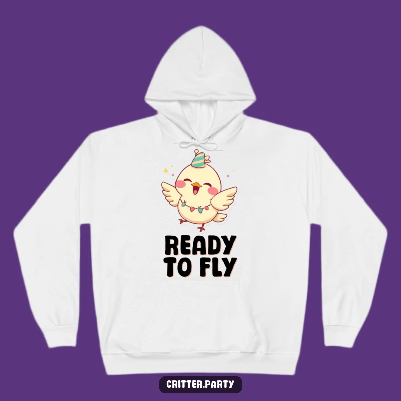 Funny Joyful Bird Party Hoodie: Cozy Fluttering Character Gift