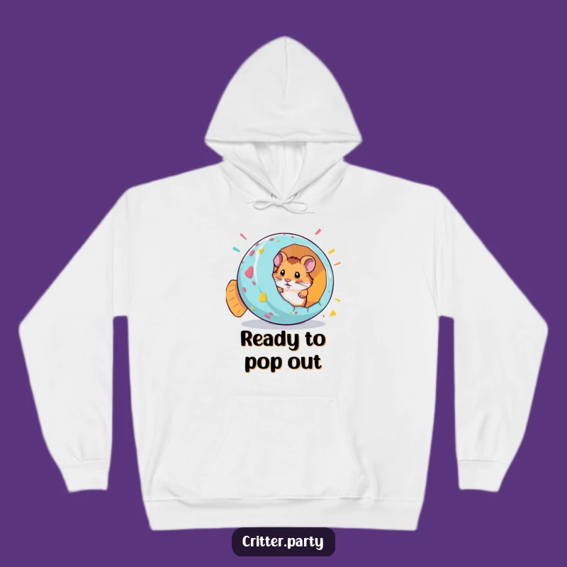 Funny Hamster Party Popper Surprise Hoodie: Cozy Up for Fun