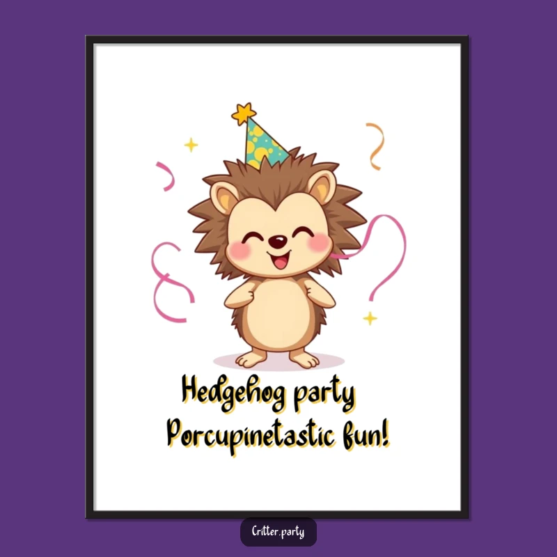 Free Printable Hedgehog Party Wall Art - Juggling Fun Downloadable Decor Gift