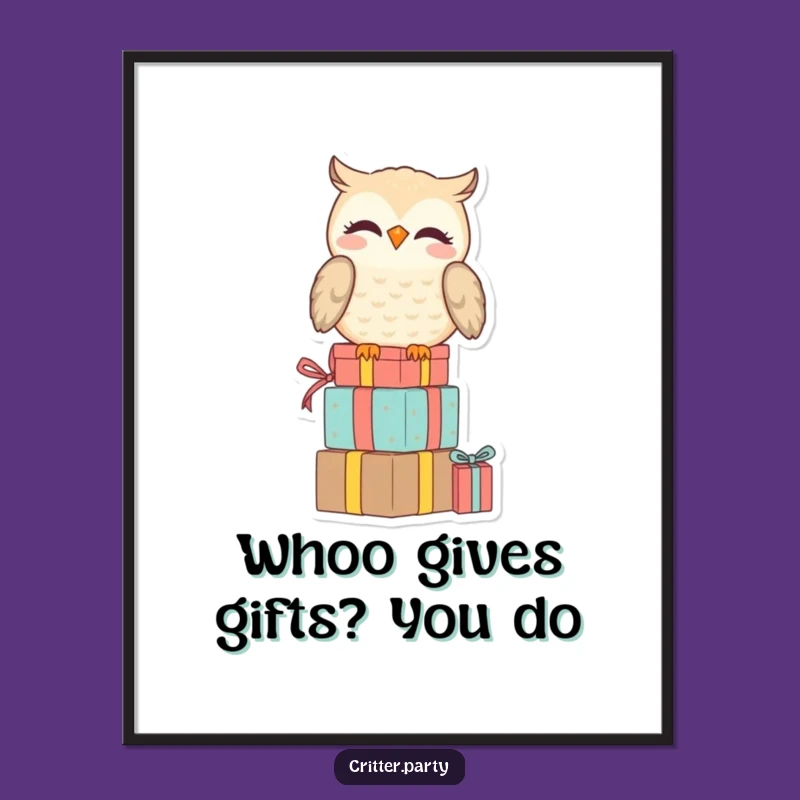 Free Printable Owl Wall Art: Amused Present Stack DIY Decor