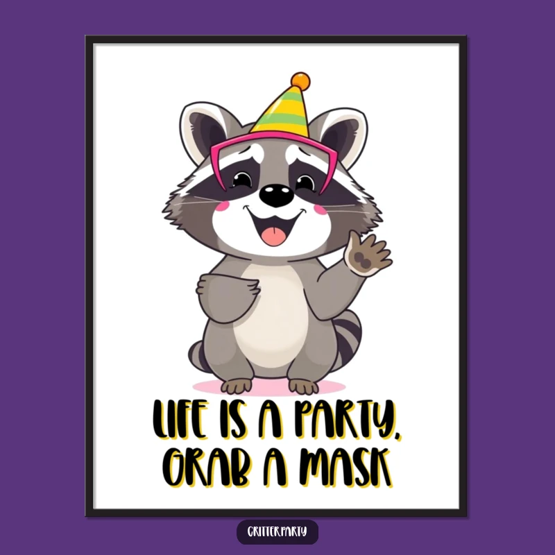 Free Printable Raccoon Wall Art: Funny Party Downloadable Decor!