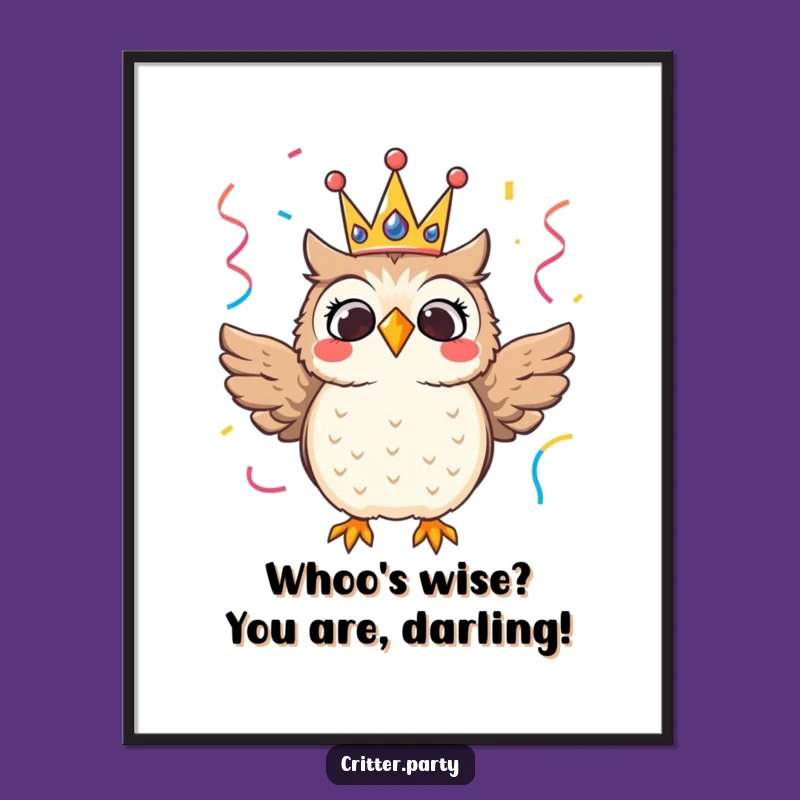 Free Printable Wall Art: Regal Owl King for a Festive Atmosphere
