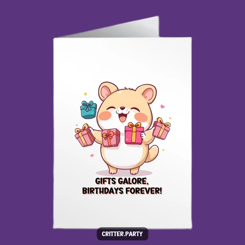 Free Printable Birthday Card: Juggling Gifts, Funny Birthday Wishes, Downloadable Joy