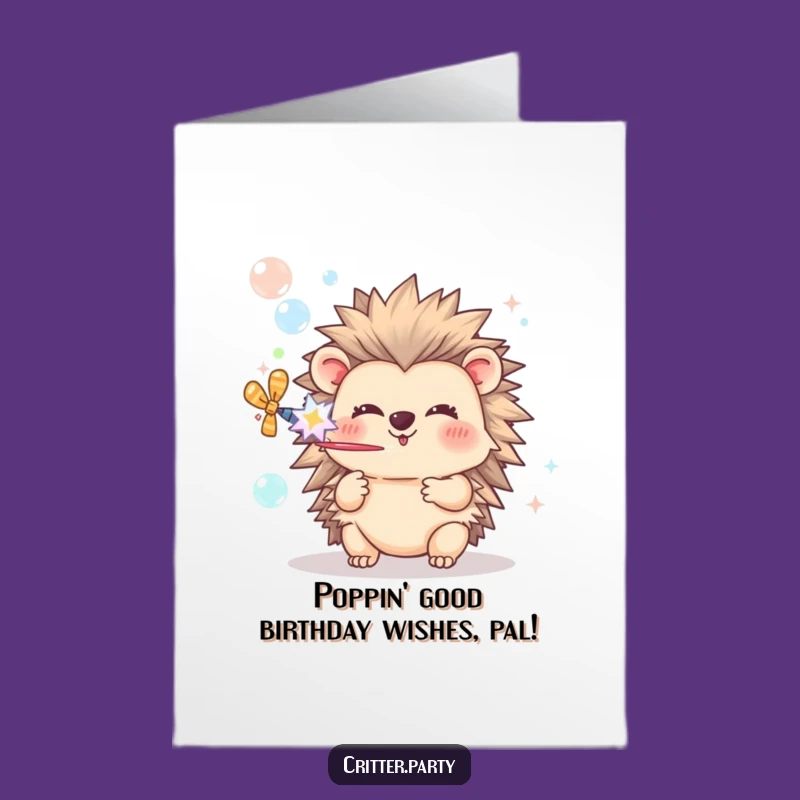 Free Printable Hedgehog Birthday Card - Bubble Popper Fun Downloadable Gift