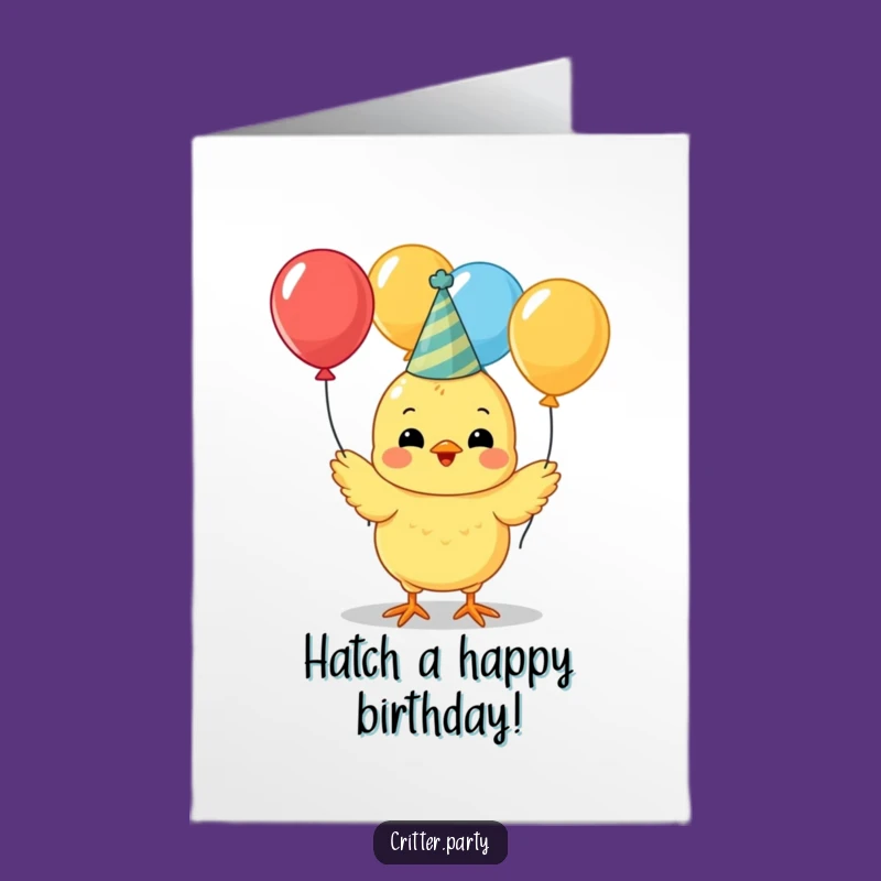 Free Printable Juggling Chick Birthday Card: Funny Party Fun Downloadable Gift
