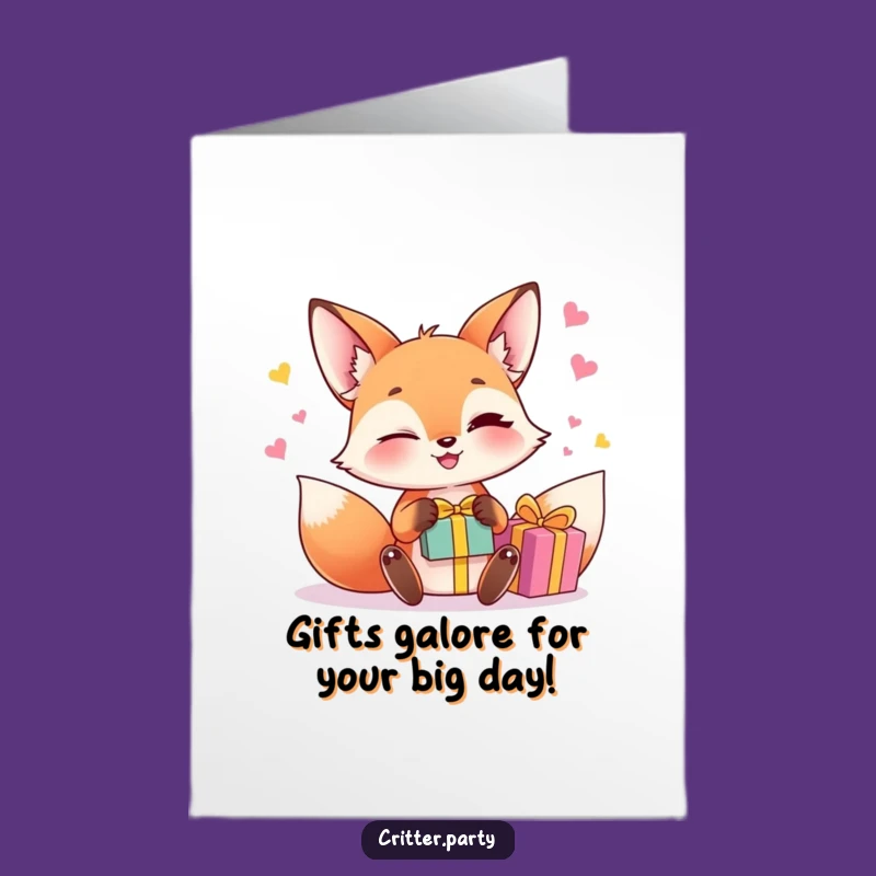Free Printable Birthday Card: Fox Juggling Gifts, Funny Downloadable Surprise!