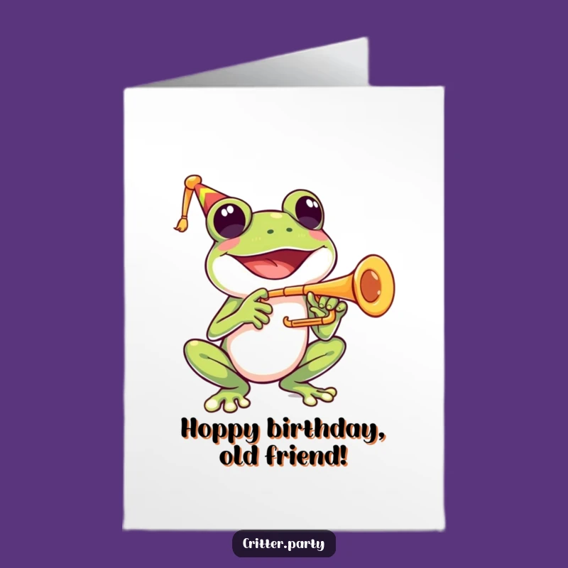 Jazzy Frog Free Printable Birthday Card - Musical Fun Digital Gift