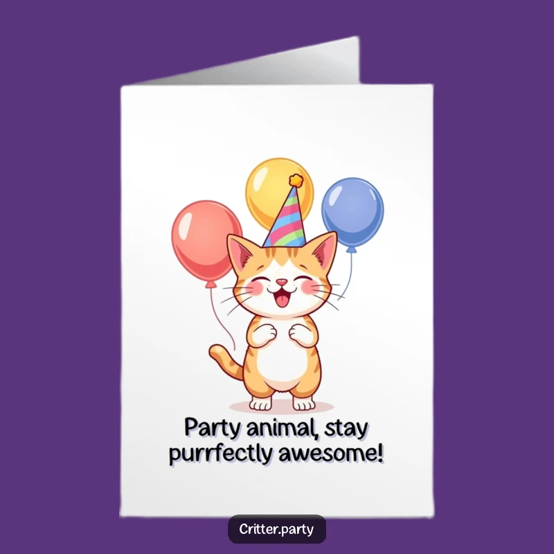 Free Printable Birthday Card: Funny Juggling Cat, Perfect DIY Gift Downloadable