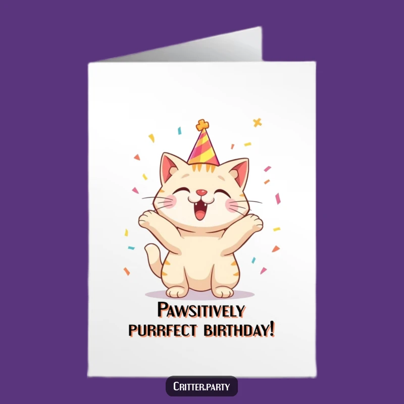 Party Cat Free Printable Birthday Card - Confetti Fun Digital Gift
