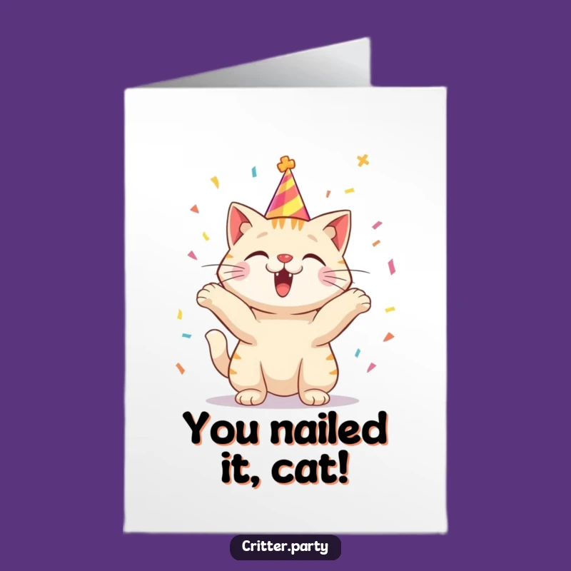 Confetti Cat Free Printable Congrats Card - Glee Party Digital Gift