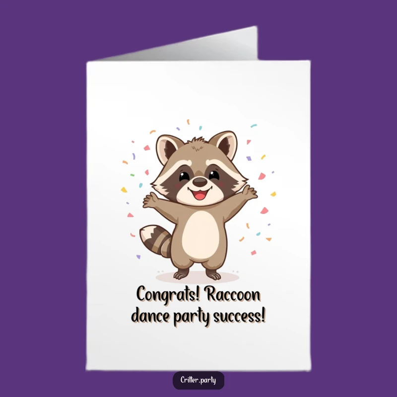 Free Printable Raccoon Dance Congrats Card - Celebrate Wildly Downloadable Gift