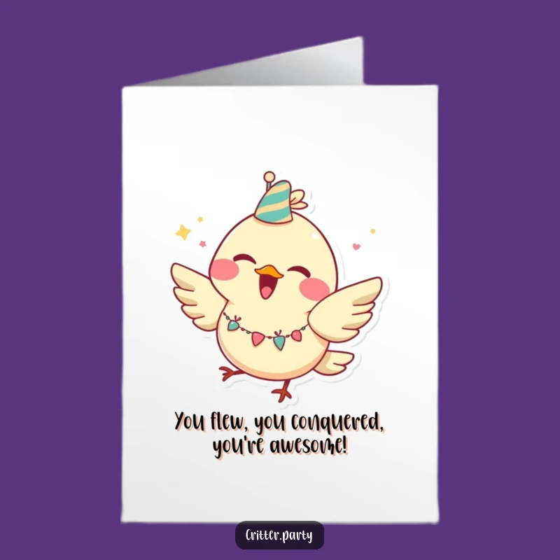 Free Printable Bird Congrats Card: Funny Downloadable Gift for Big Wins!