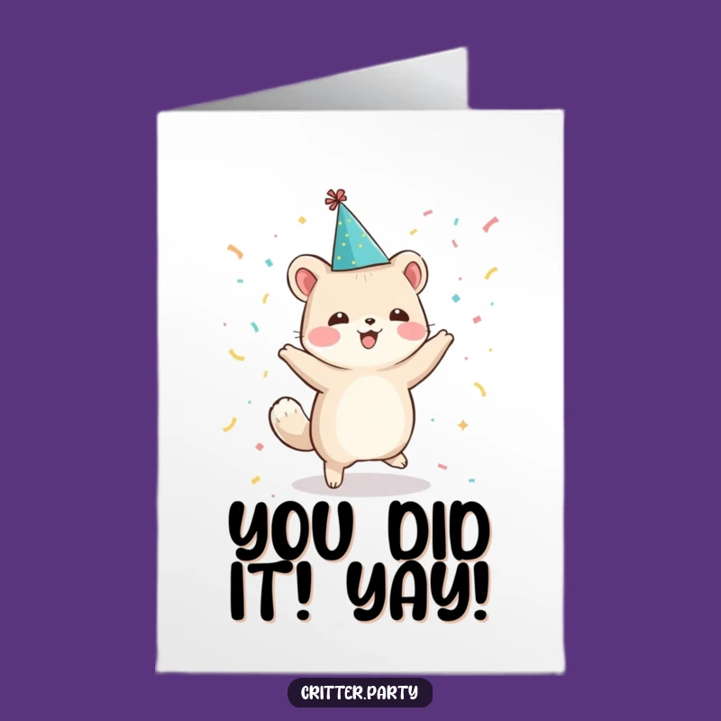 Free Printable Congrats Card: Dancing Animal Hilarious Downloadable for Any Achievement