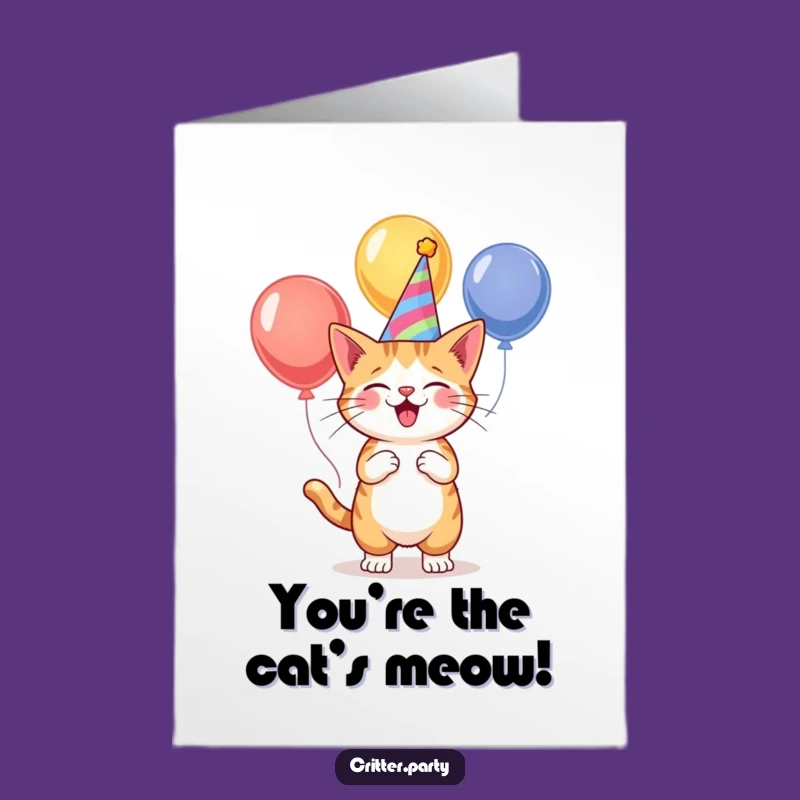 Free Printable Congrats Card: Juggling Cat, Funny Downloadable Gift for Any Occasion