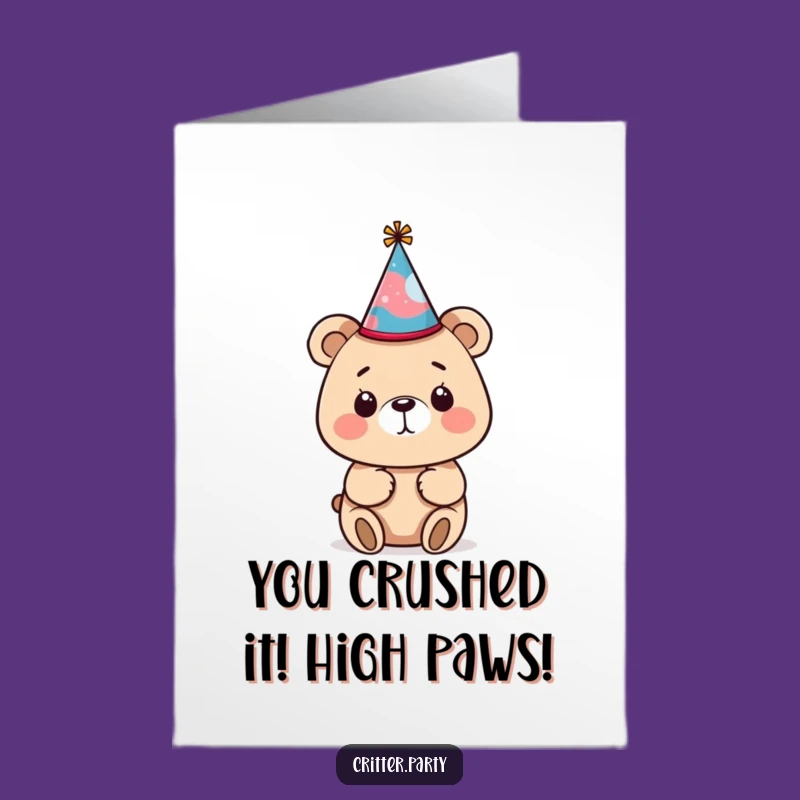 Free Printable Funny Bear Congratulations Card: DIY Downloadable for Any Win