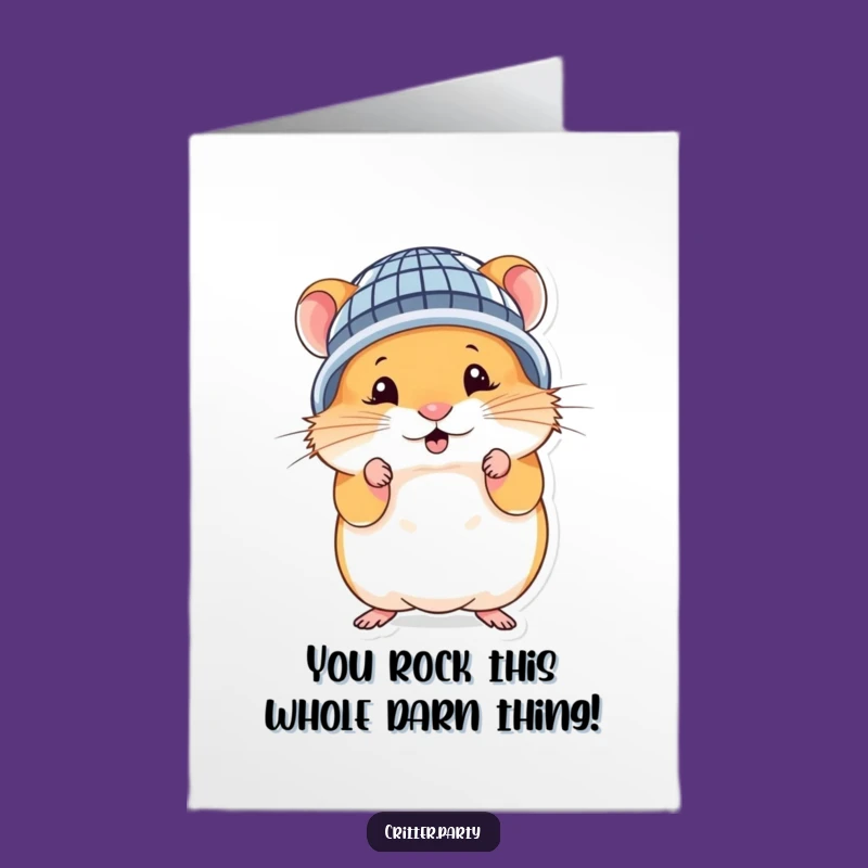 Free Printable Hamster Congrats Card: Funny Disco Downloadable Gift!