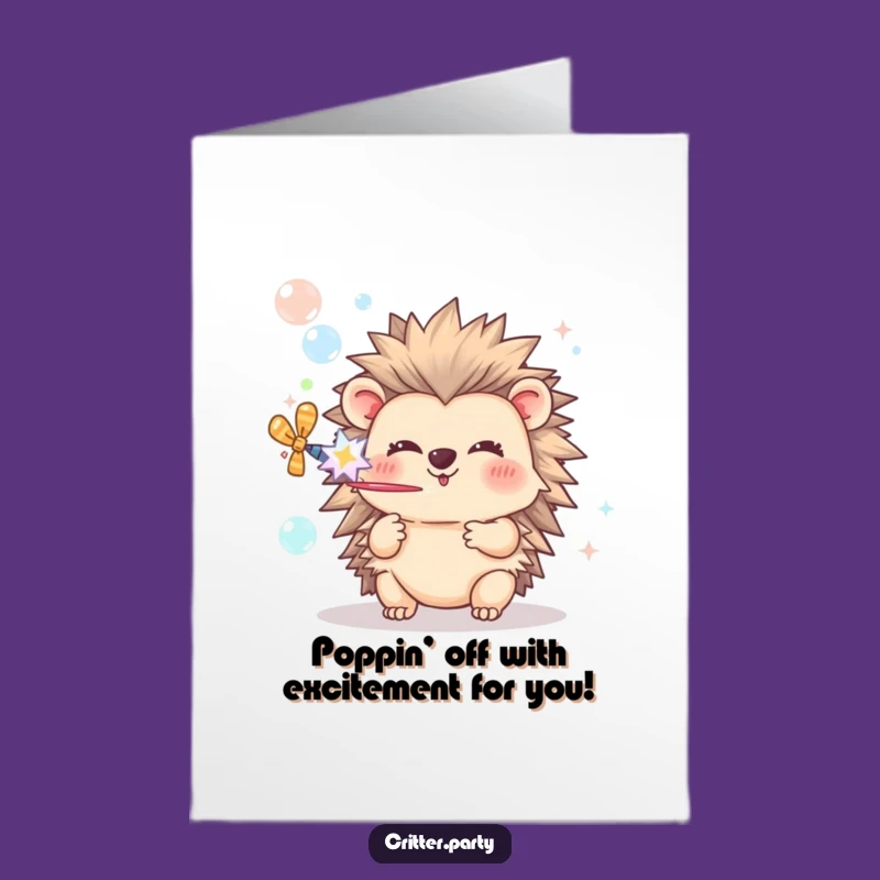 Free Printable Hedgehog Congrats Card - Bubble Popper Downloadable for Any Success