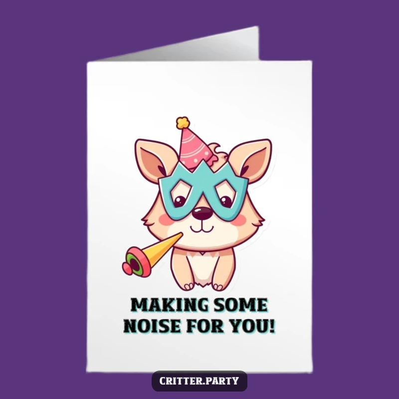 Free Printable Congrats Card: Party Animal Horn Blower Hilarious Downloadable for Cheers