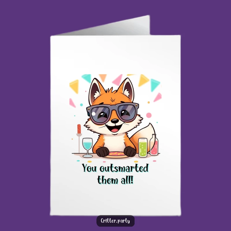 Free Printable Congrats Card: Funky Fox, Humorous Downloadable Gift