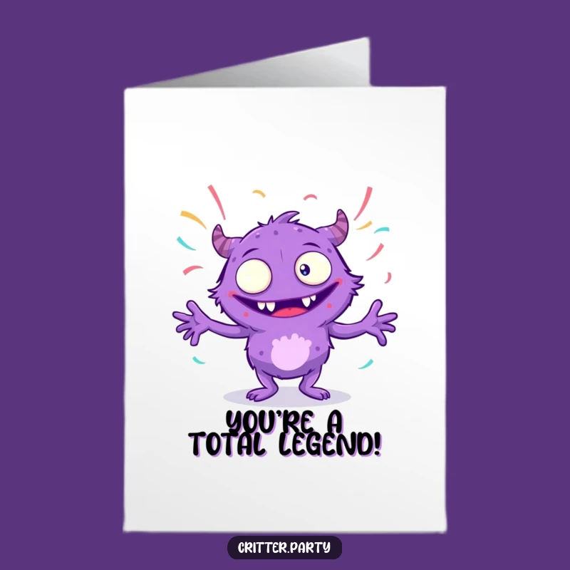 Free Printable Congrats Card: Giggling Monster Streamer Dance Downloadable Gift