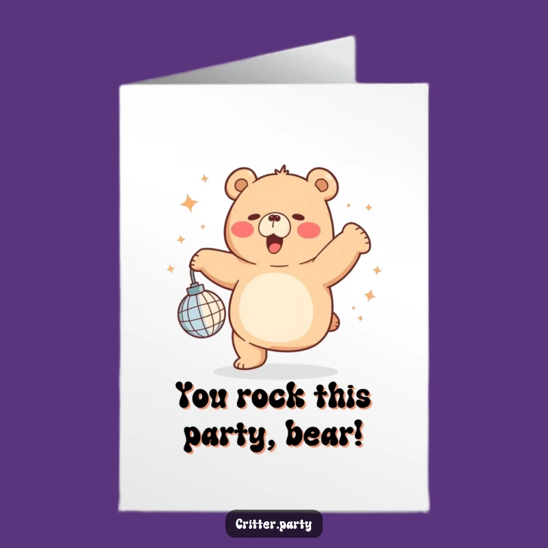 Free Printable Congrats Card: Dancing Bear, Fun Downloadable Gift for Celebrations