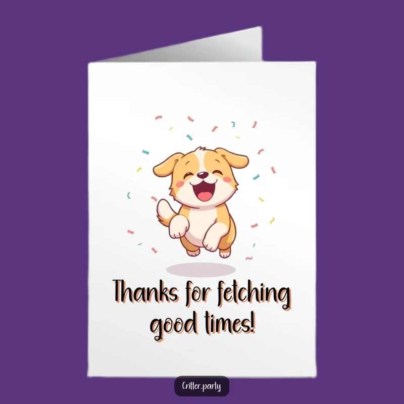 Free Printable Thank You Card: Energetic Dog, Humorous Downloadable Gift