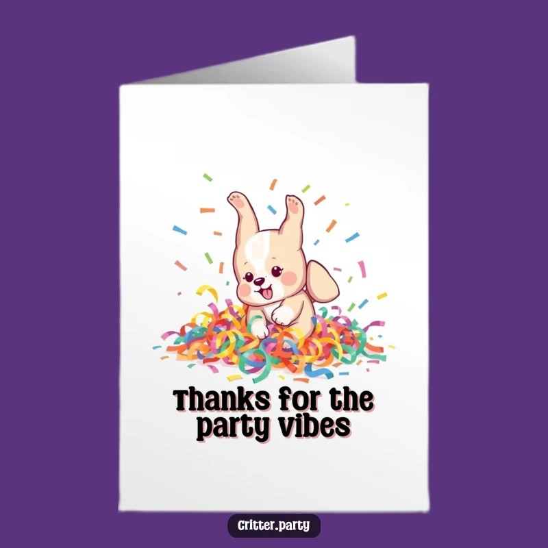 Free Printable Thank You Card: Puppy Streamer Thanks, a Downloadable Humorous Appreciation Gift