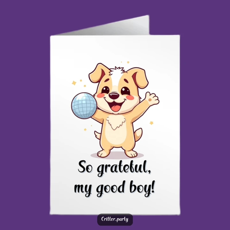 Free Printable Thank You Card: Groovy Dog Says Thanks with Disco Flair