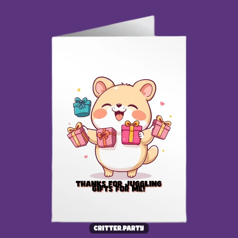 Free Printable Thank You Card: Juggling Gifts, Hilarious Thanks, Downloadable Surprise