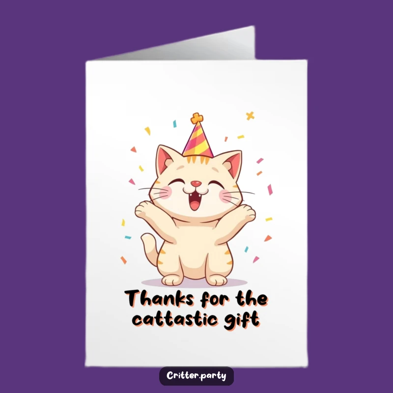 Grateful Cat Free Printable Thank You Card - Confetti Joy Digital Gift