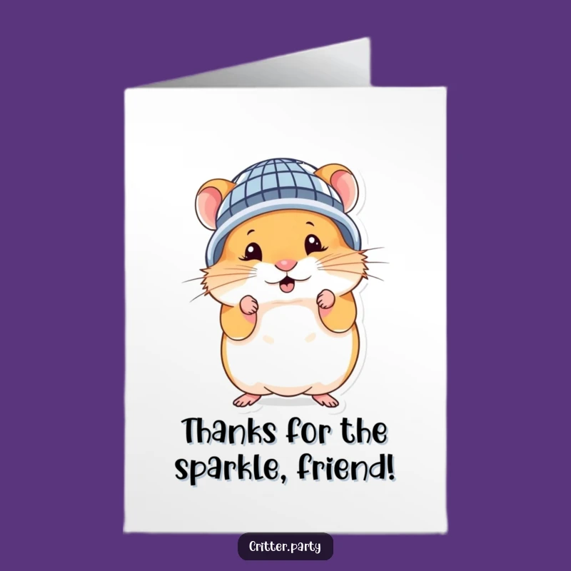 Free Printable Hamster Thank You Card: Funny Disco Downloadable Gift!