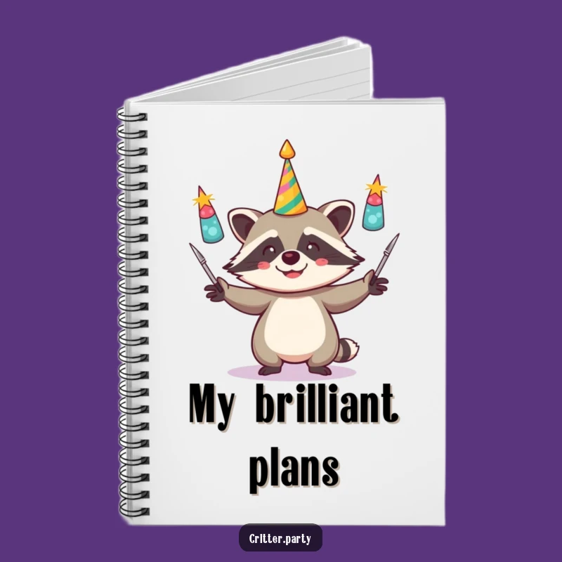 Funny Raccoon Juggling Horns Notebook: Record Your Funniest Ideas