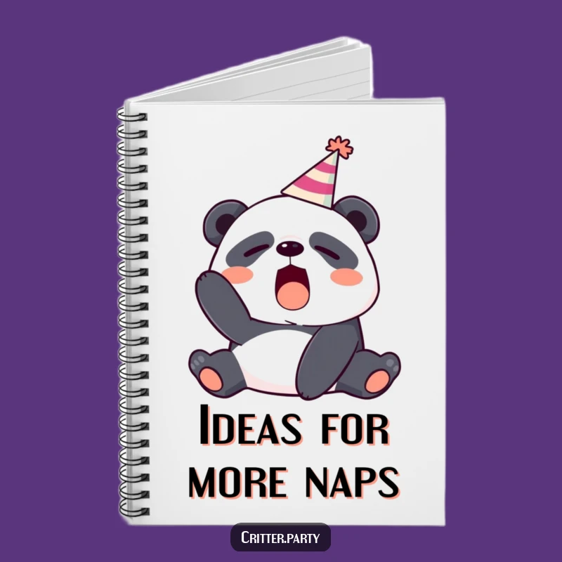 Funny Sleepy Panda Yawning Party Hat Notebook - Jot Down Laughs & Ideas!