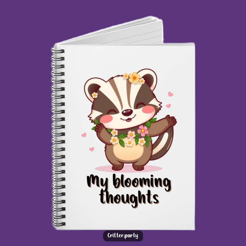 Funny Badger Flower Dance Notebook: Jot Down Ideas Naturally