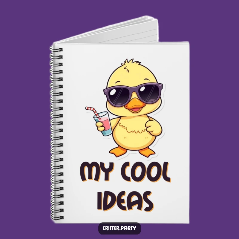Funny Kawaii Duckling Sunglasses Notebook: Cool Drink Duck Journal, Hilarious Gift Idea