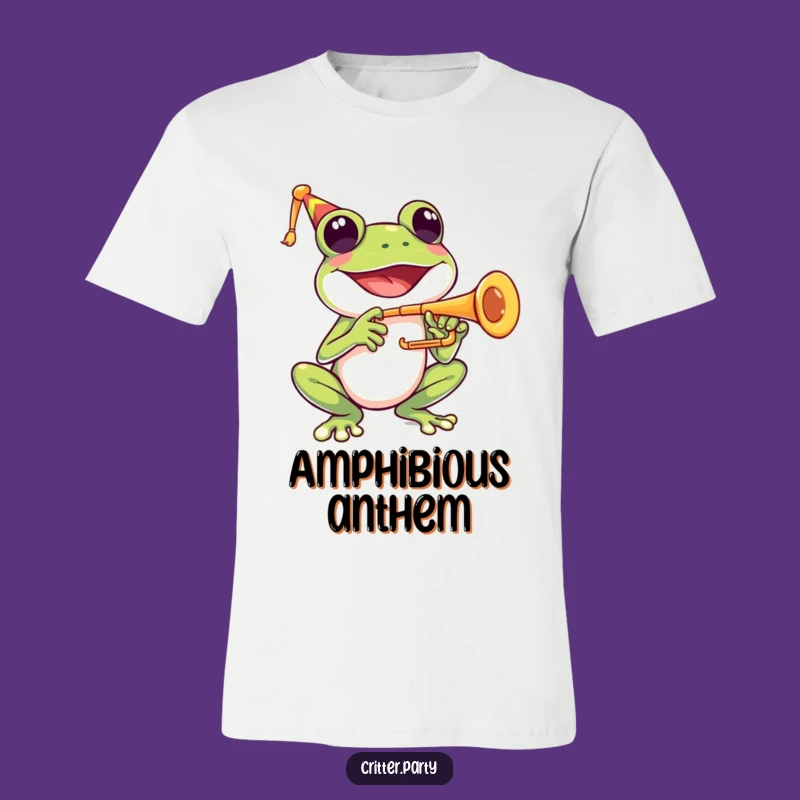 Funny Frog Band Tee: Jazzy Amphibian, Your Perfect Funny Gift!