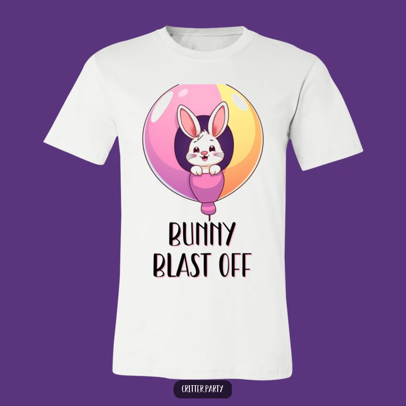 Funny Bunny Balloon T-Shirt: Giggling Critter Surprise, Ideal Funny Gift