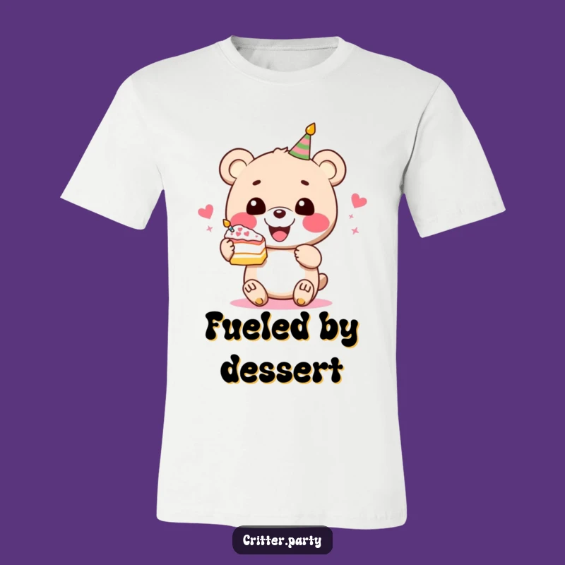 Funny Bear Cake T-Shirt: Glee Bear Festive Treat, Ideal Funny Gift for Celebration