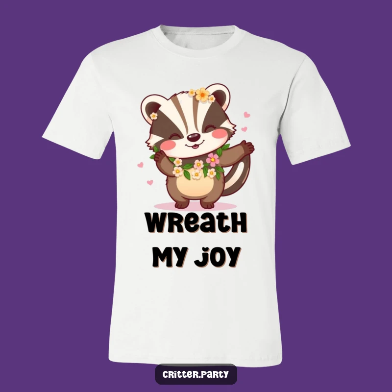 Funny Badger Flower Dance T-Shirt: Express Your Joyful Spirit