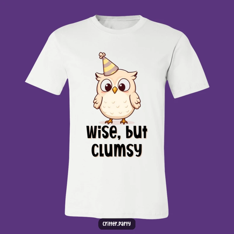Funny Owl T-Shirt: Surprised Party Hat Owl Makes a Hilarious Gift