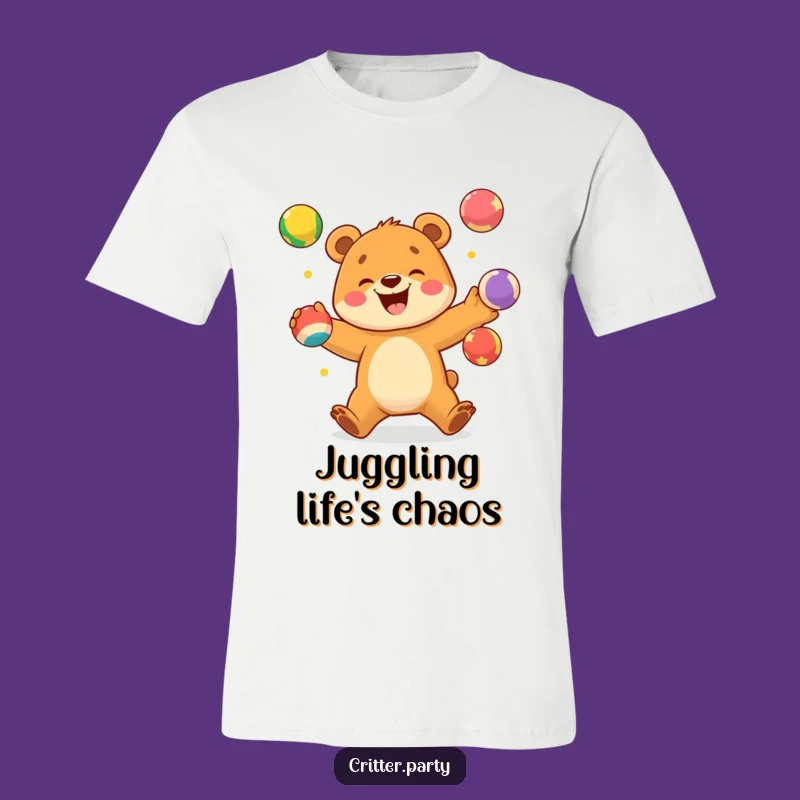 Funny Bear Cub Juggling T-Shirt: Hilarious Apparel for Fun Lovers