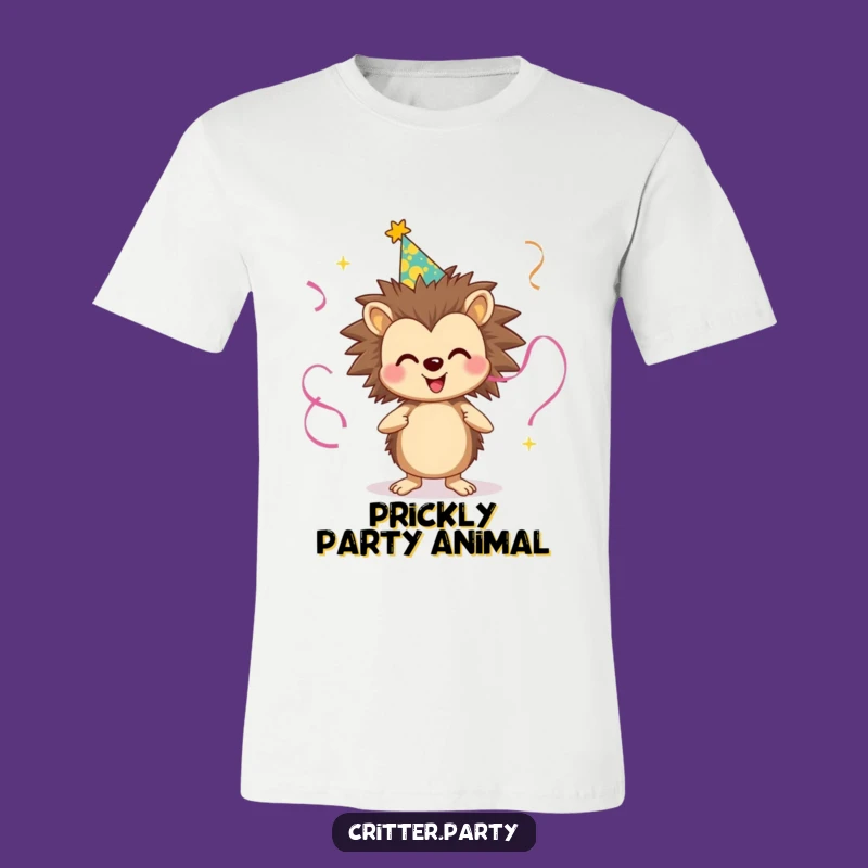 Funny Hedgehog Party T-Shirt - Juggling Streamers Tee, Comfortable & Festive, Great Funny Gift